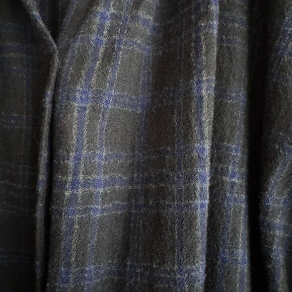 Gallego Desportes Blue Grey Plaid Red Cross Long Shirt Dress M - Picture 5 of 7